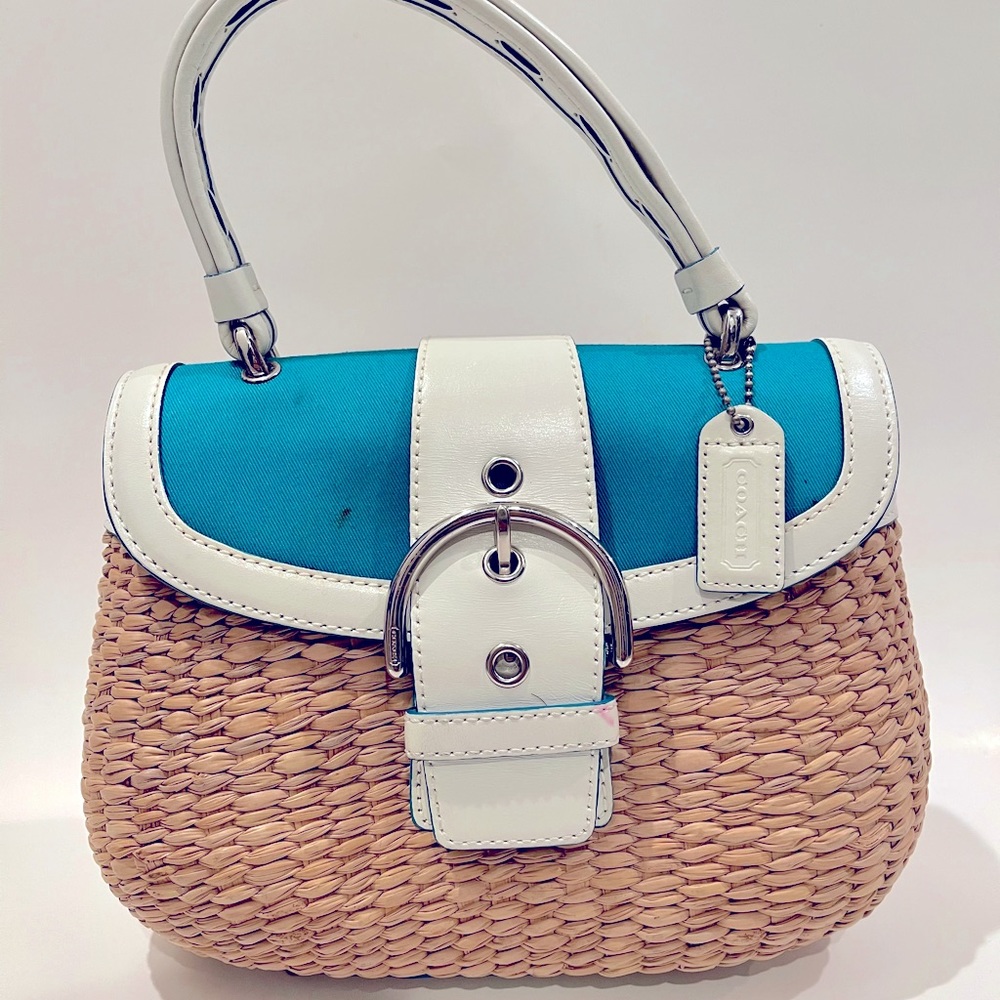 COACH Soho Flap Straw Top-handle Satchel